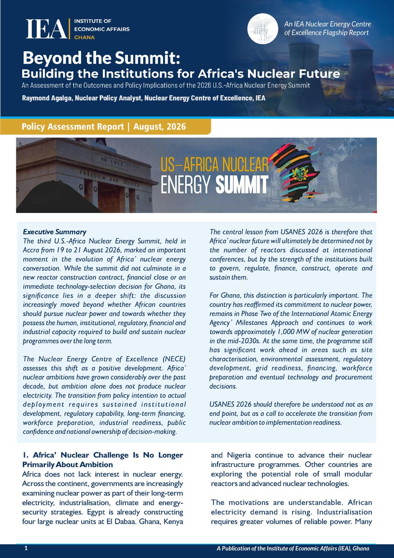 Beyond the Summit: Building the Institutions for Africa’s Nuclear Future