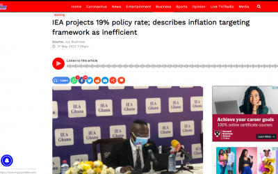 IEA projects 19% policy rate; describes inflation targeting framework as inefficient